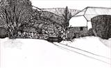 Front Garden by Jackie Abey, Drawing, Pen on Paper